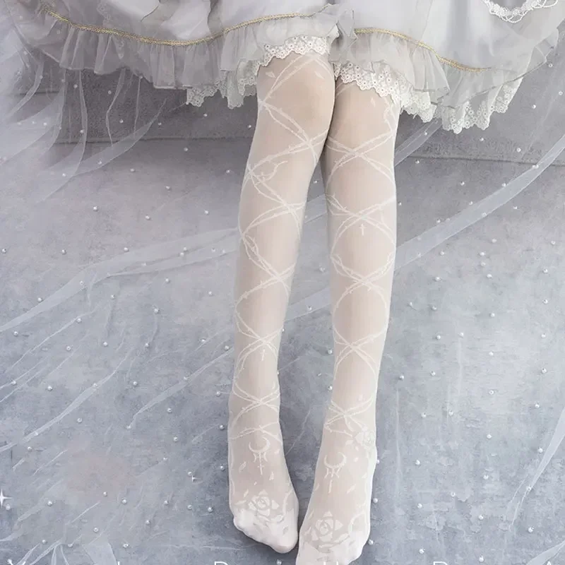 Thorns\' Dream ~ Gothic Lolita Tights Sheer Summer Pantyhose by Yidhra