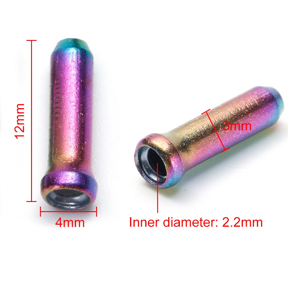 

20 шт., внутренние наконечники троса переключения тормозов, цветной алюминиевый сплав, сменный наконечник велосипедного троса, аксессуары для велосипедного оборудования