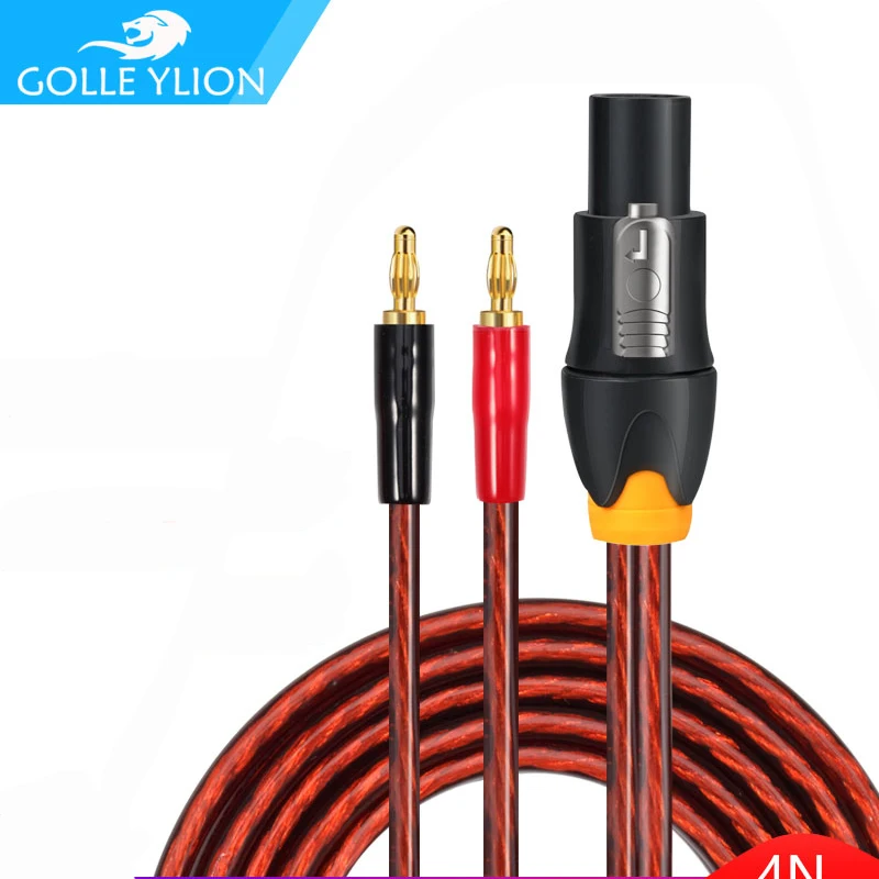 

Hifi NL4FC Active Speaker Cable 4 Pin Speakon to Dual Banana Spade 2Y Plug for Stage Gold Plated Audio Cable 1M 2M 3M 5M 8M 10M