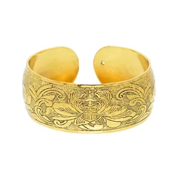 Vintage Golden Tibetan Silvery Cuff Bracelet for Women Men Indian Pakistan Ethnic Open Bangle Afghan African Bracelets Jewelry