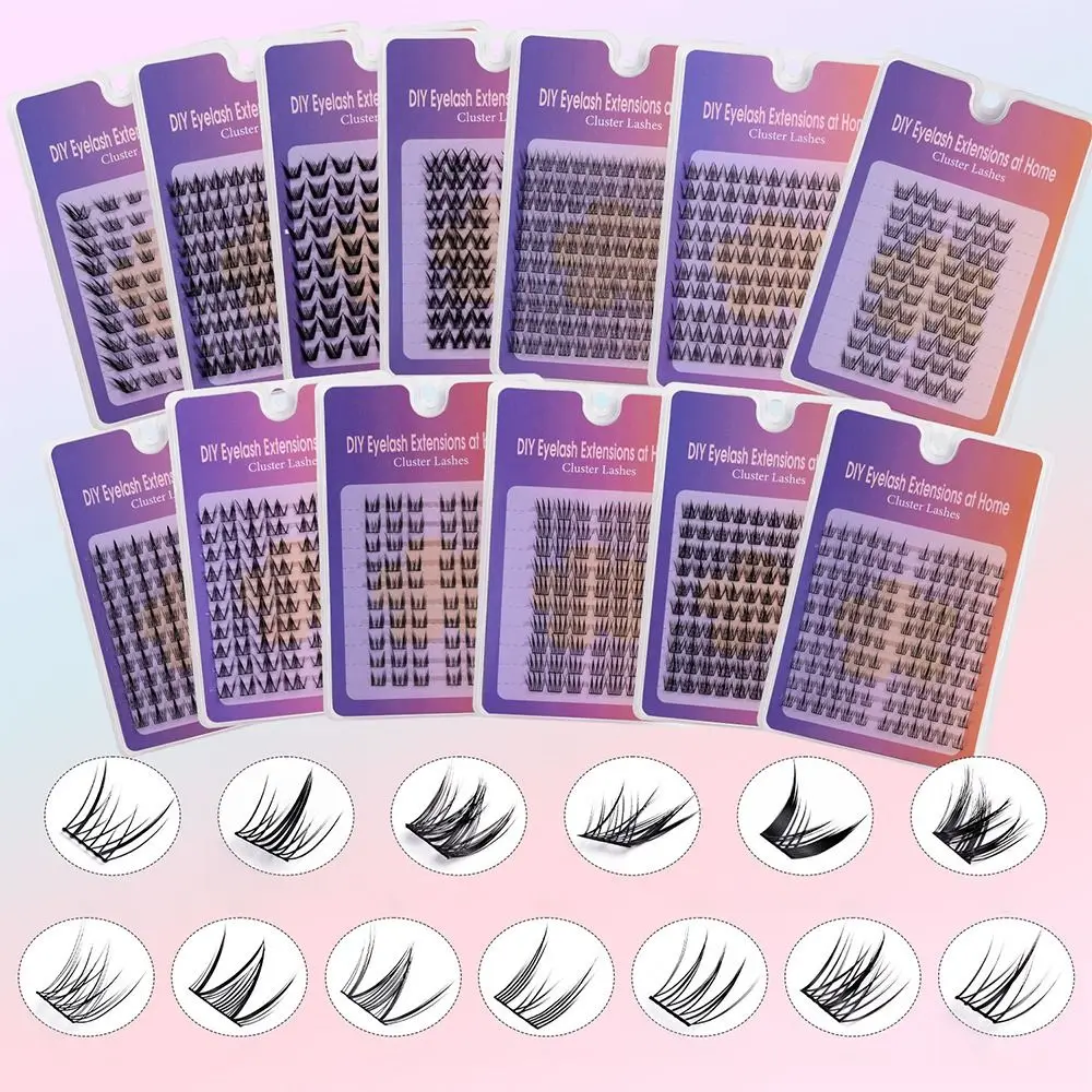 Volume Manga Lash Clusters Anime Cosplay Individual Lashes Spiky Thin Band Cluster Eyelash Extensions DIY at Home