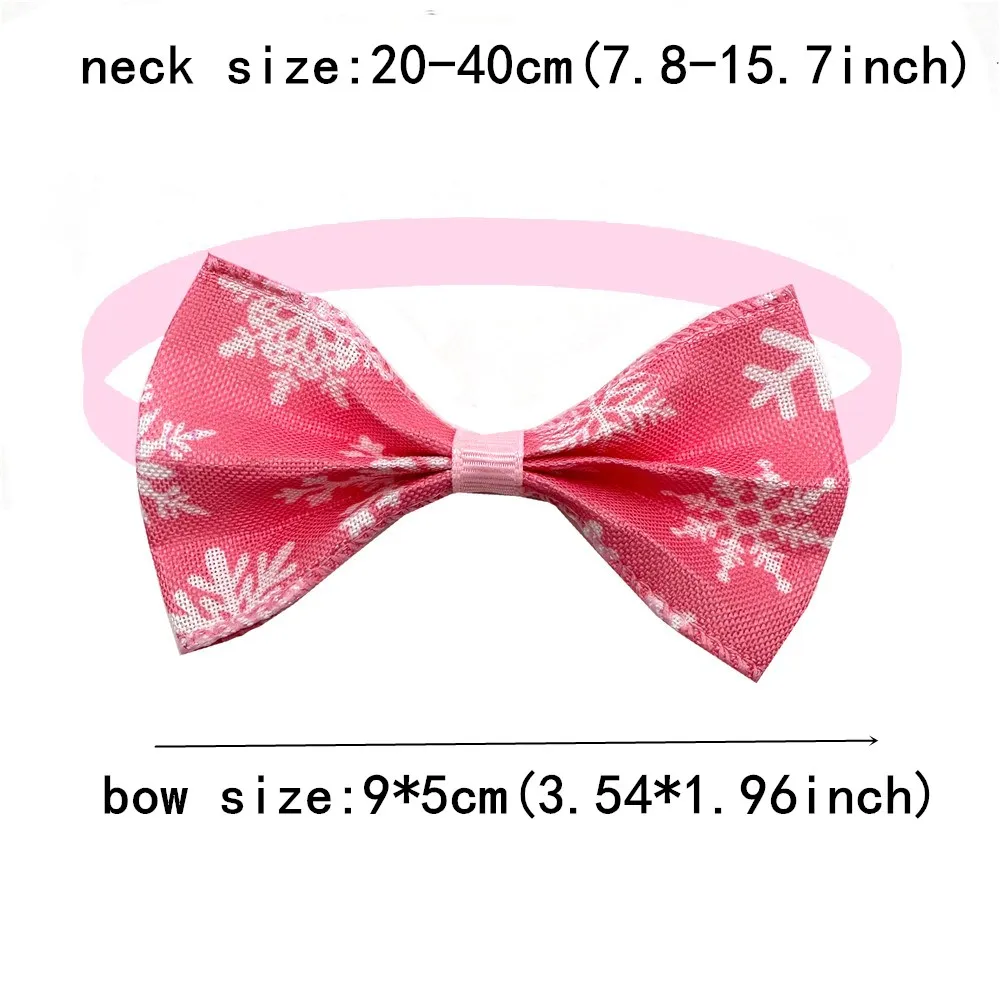 50/100pcs Christmas Dog Grooming Bowties Ties Pink Style Dog Bowties Adjustable Pets Accessories Bow Ties Bowknots for Xmas