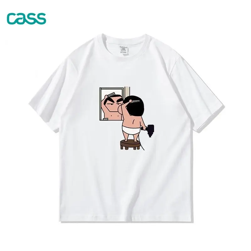 Cartoon Kawaii Shin-Chan T-Shirt Summer Anime Cute Crayon Shin-Chan Summer Soft Comfortable Shirt Creative Girl Gifts