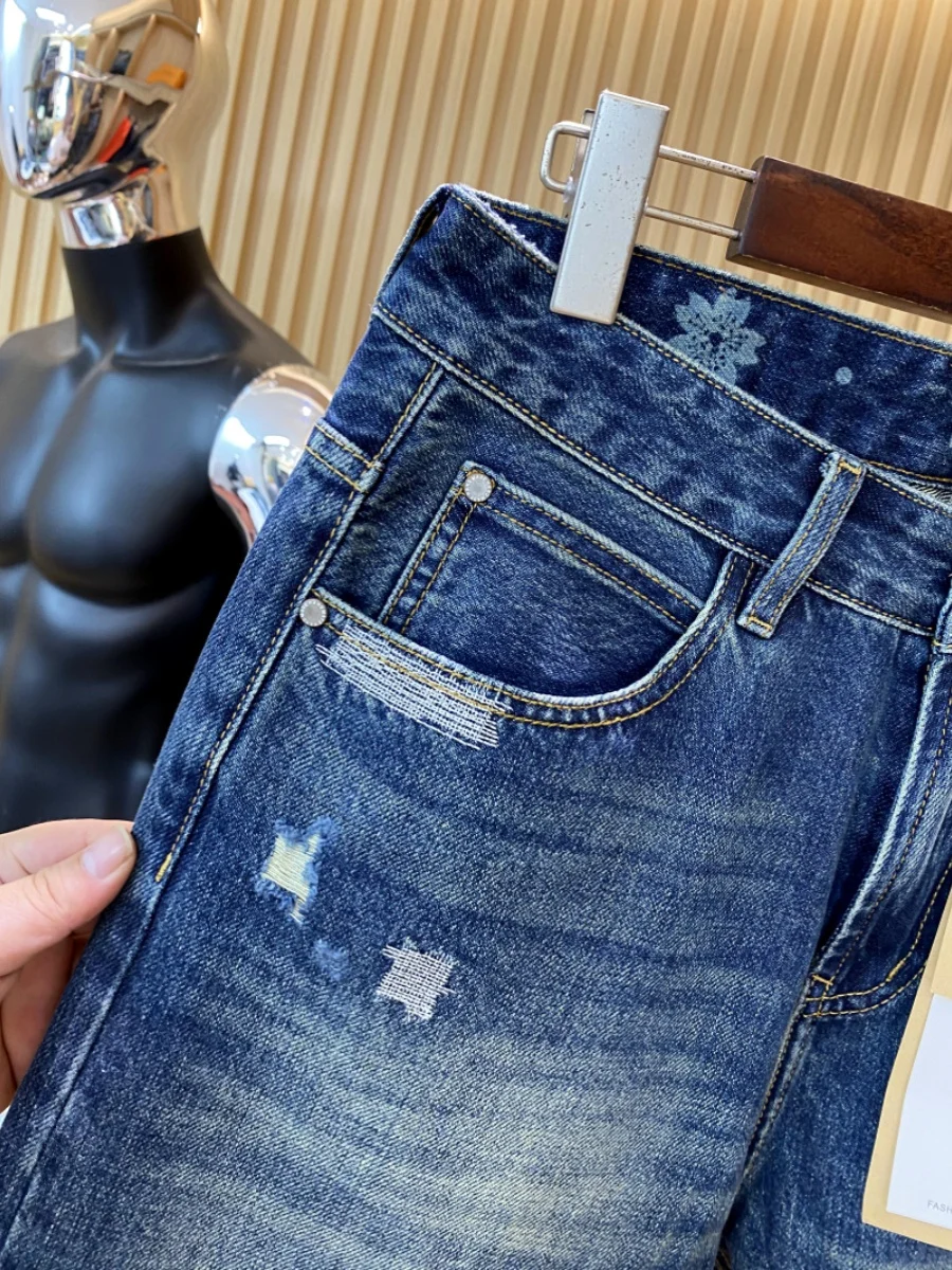   Celana Jeans Pria Longgar dengan Kaki Lurus Kasual Denim Trendy Musim Gugur Kedatangan Baru Celana Panjang Remaja Nyaman Dipakai