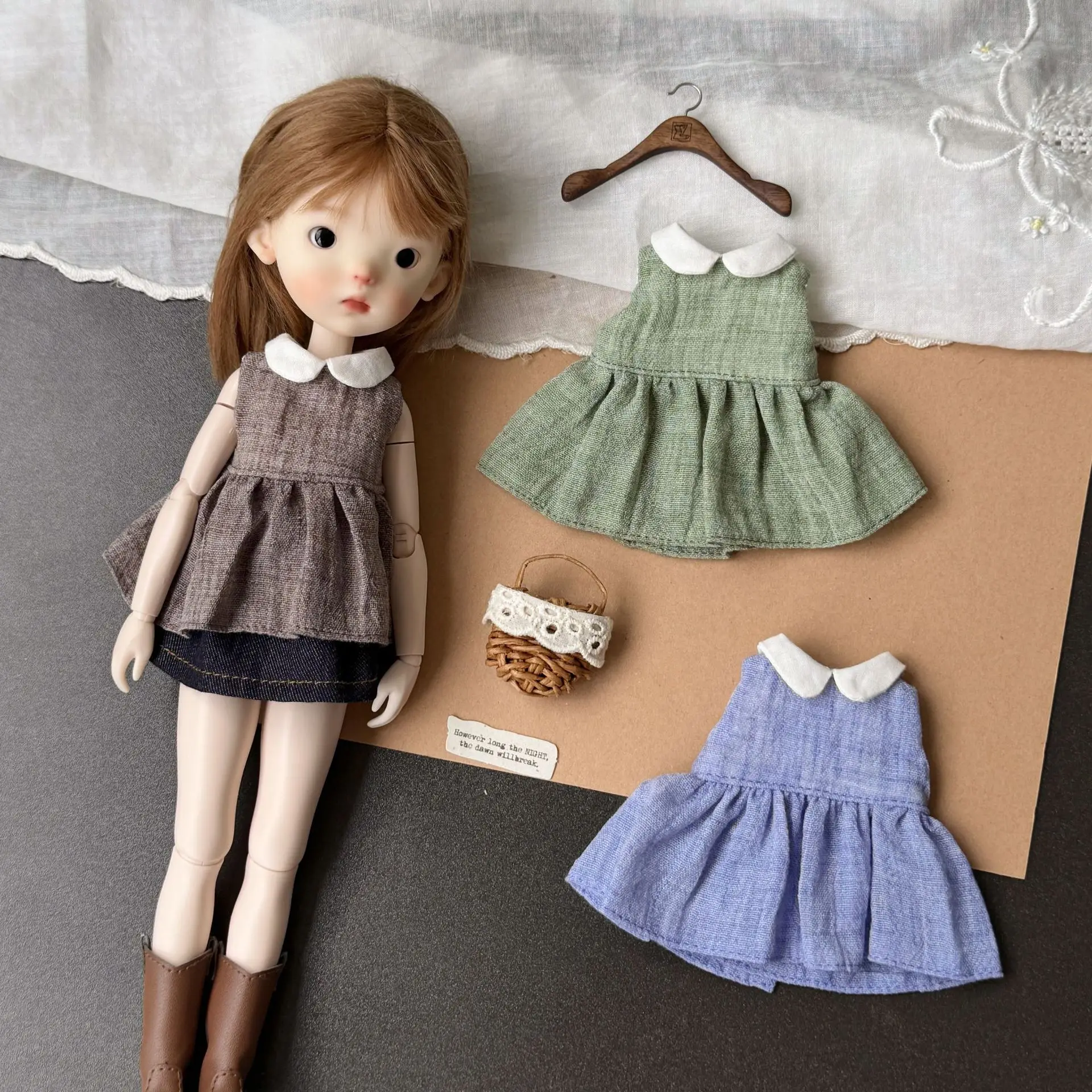 4-farbiges optionales Puppenkleid-Outfit, passend für 1/6 BJD Zsiga & OB24 Puppen, Puppenkleidungs- und Anziehzubehör