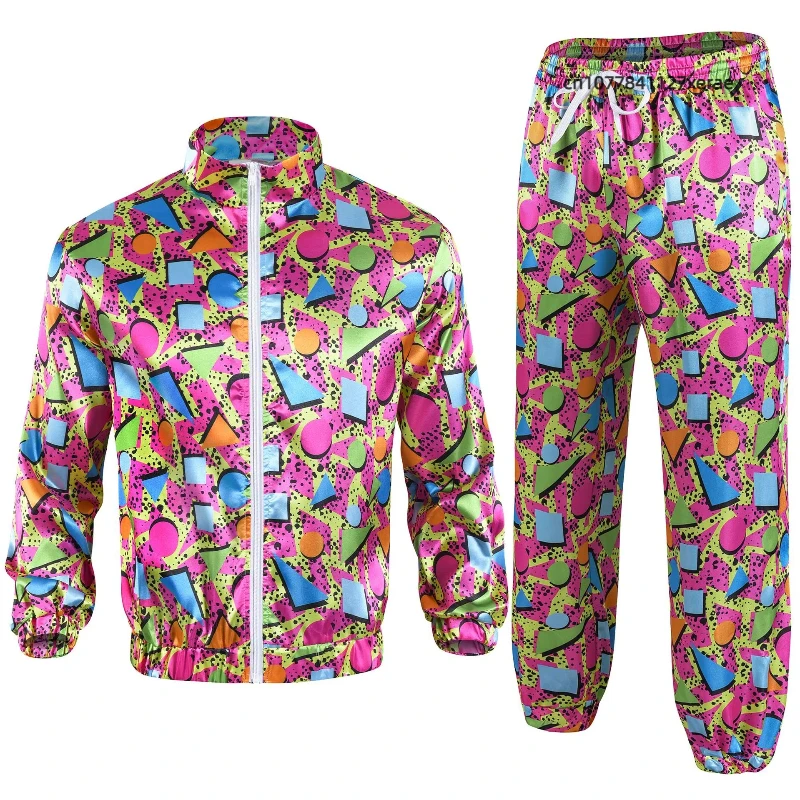 Retro Street Dance Jacke und Hose Jogging Sportbekleidung Modisches Retro-Stil-Mottoparty-Bühnenkostüm-Set