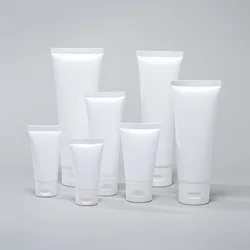 5PCS 10ml-100ml Travel Empty White Squeeze Tube Cosmetic Cream Lotion Shampoo Bath Liquid Storage Containers Refillable Bottles