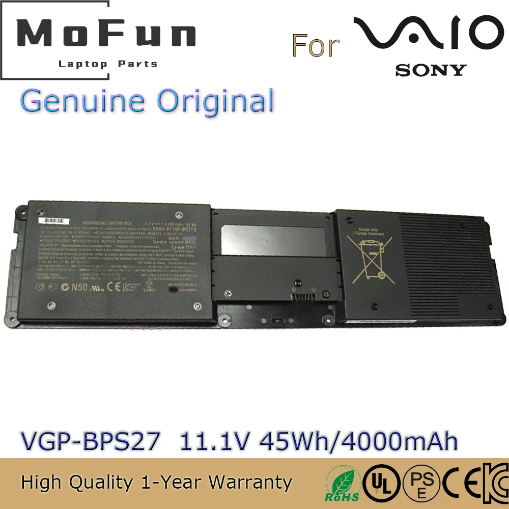 

Brand New Original VGP-BPS27 11.1V 4000mAh Laptop Battery for Sony VAIO VPCZ21 VPCZ212GX VPCZ21M9E VPCZ21CGX/B VPCZ21V9E/B