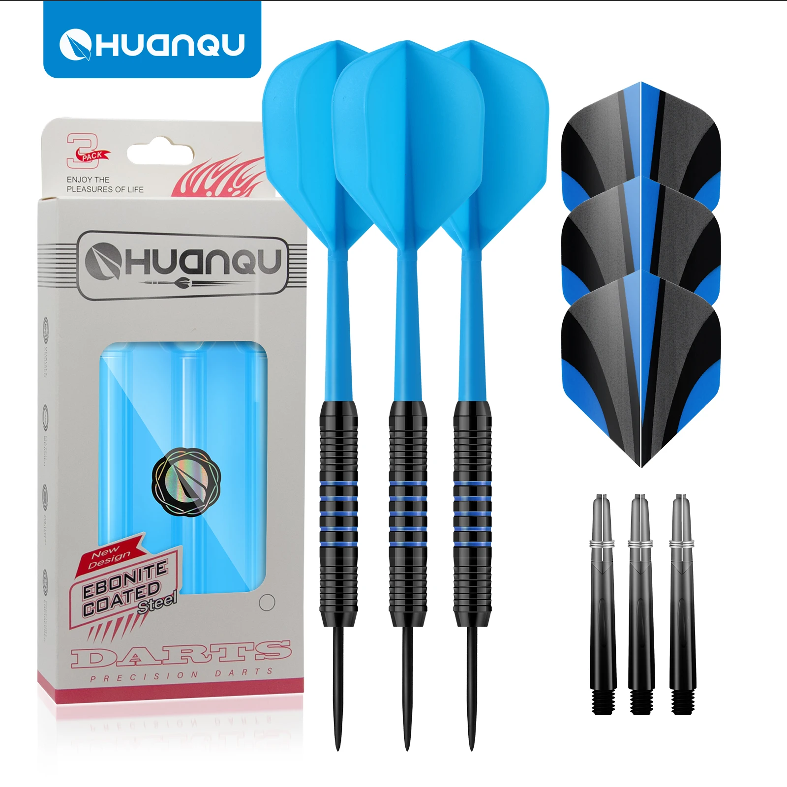 

Huanqu Professional 24g Needle Dart Set, 3 Darts with 3 Sets of Dart Shafts and Flights, with Portable Storage Box, Essential for Outdoor and Indoor Bar Company Parties and Games, the First Choice for Dart Enthusiasts