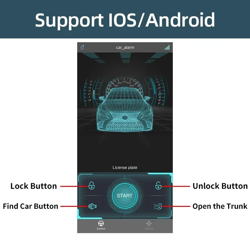 Universal Auto Türschloss Stamm Release Keyless Entry System Zentralverriegelung Kit Fernbedienung Auto Zubehör Mit Bluetooth – Detail 8