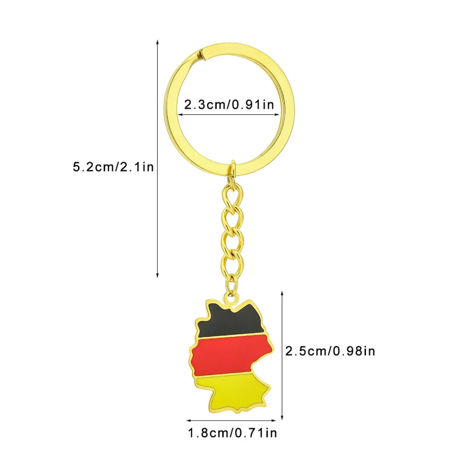 Deutschland-Kartenflaggen-Schlüsselanhänger aus Edelstahl, Metall-Nationalkarten-Anhänger, Schlüsselring, Souvenir-Geschenk für Männer und Frauen – Detail 7