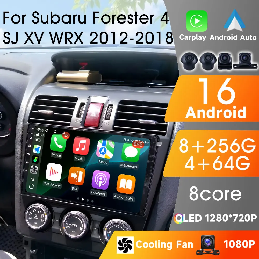 

Carplay Android Auto Wireless Bluetooth Android 16 Player For Subaru Forester 4 SJ XV WRX 2012-2018 Autoradio Multimedia Video