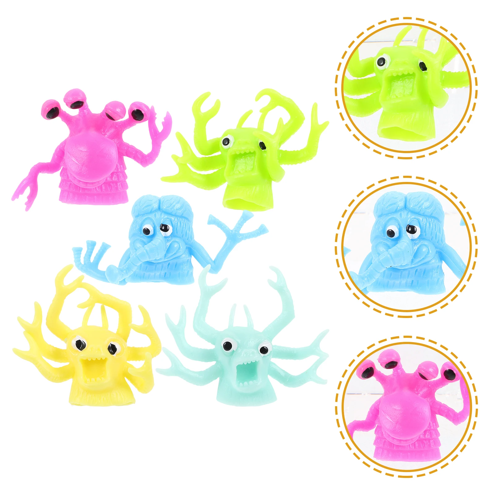 

5 Pcs Simulated Animal Finger Cover Hand Puppets for Kids Story Take Bath Child