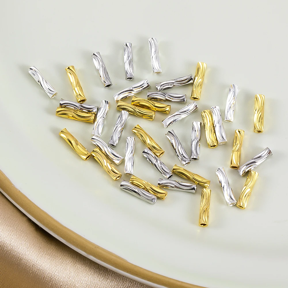 10 or 50 S-shaped threaded straight tube beads connectors metal connectors for DIY jewelry making accessories and materials