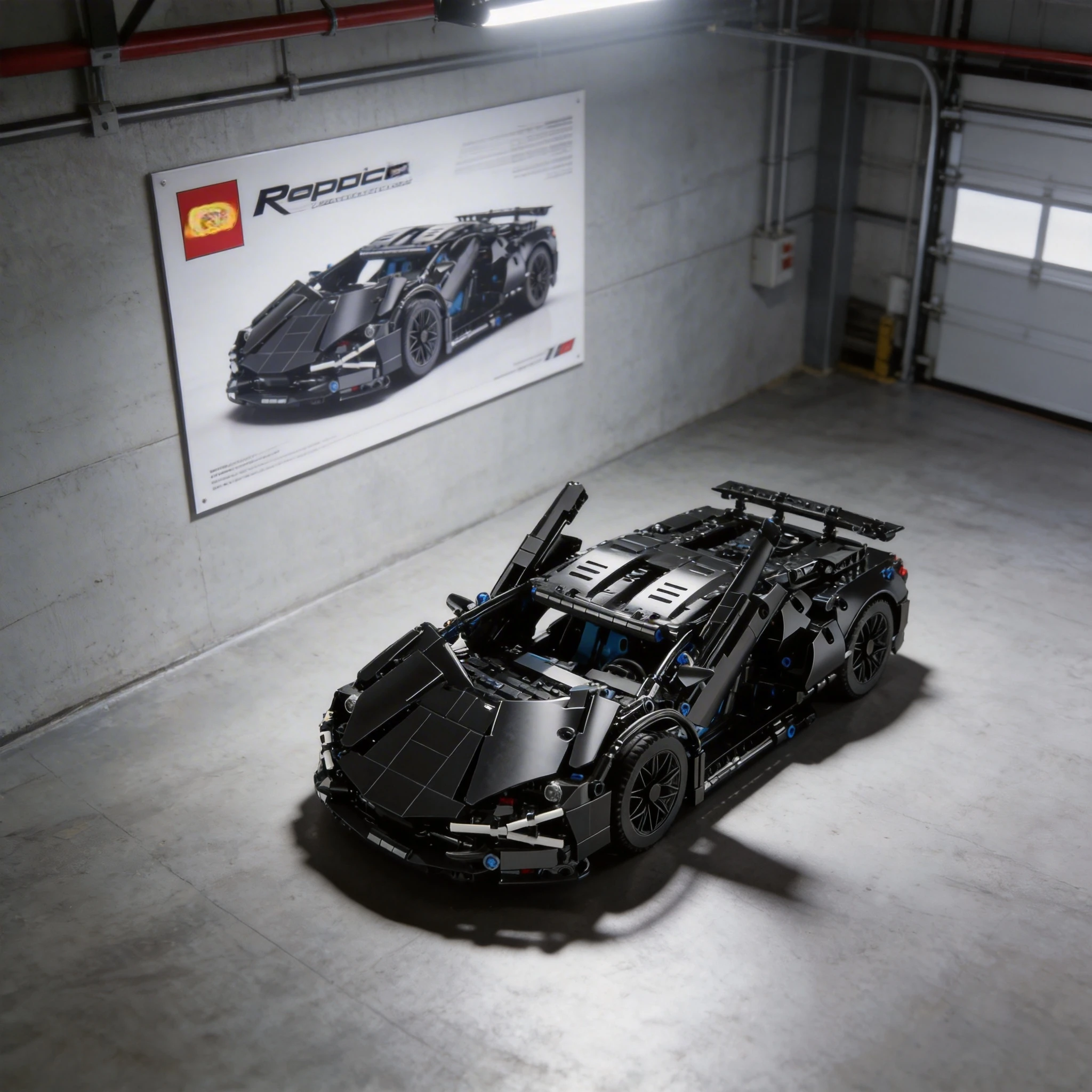 1000Pcs Technology 1:14 Black Supercar racing building blocks assembled brick car toy gift for  birthday present