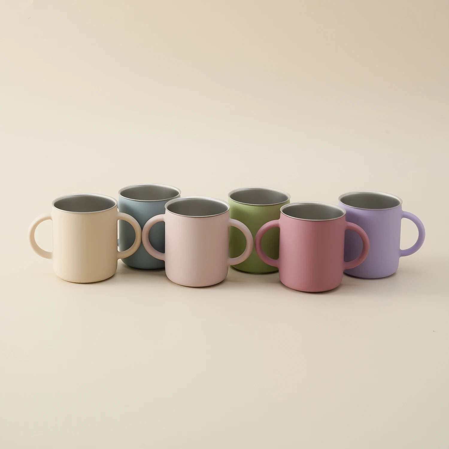 Color Kids 1Pc Baby Silicone Cup With Detachable Stainless Steel Inner 2-in-1 Kids Drinking Cup Children Feeding Tableware