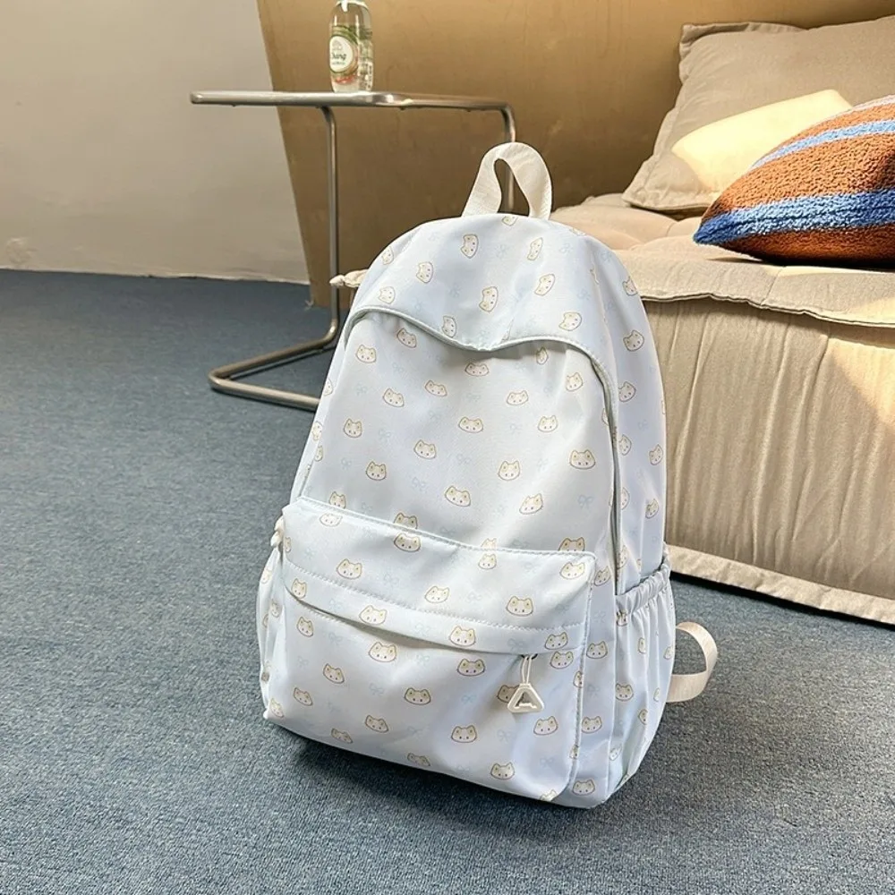 

Большой вместительный нейлоновый рюкзак для путешествий, легкий, с принтом кошек и собак, мультяшный рюкзак с бантом, дышащий, водонепроницаемый, для студентов и школьников