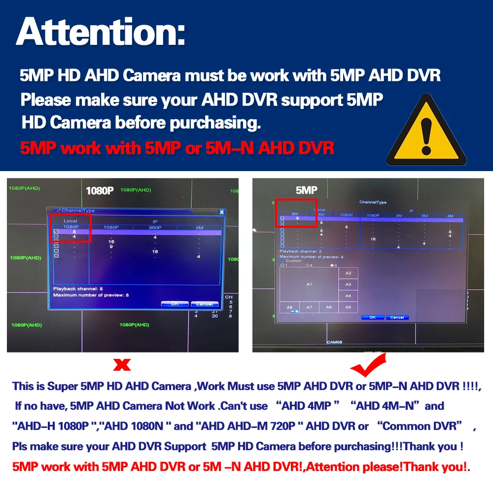 Imagem -04 - Analógico Cctv Câmeras de Vigilância por Vídeo Fora à Prova d Água Câmera de Casa hd Sensor de Movimento Visão Noturna Cam 2mp 5mp Ahd