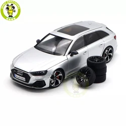 1/18 RS4 RS 4 Avant 2022 B9 Silver Kilo Works AUTOKOL Diecast Model Toy Car Gifts For Friends Father