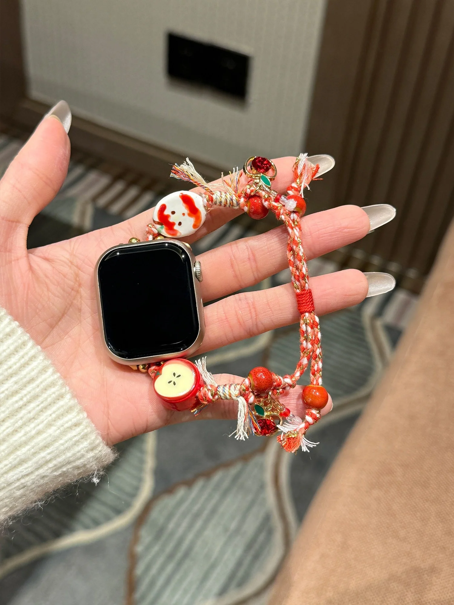 

Милый мультяшный плетеный ремешок для iWatch, совместимый с размерами 38 мм, 40 мм, 41 мм, 42 мм, 44 мм, 45 мм, 49 мм, модный ремешок.