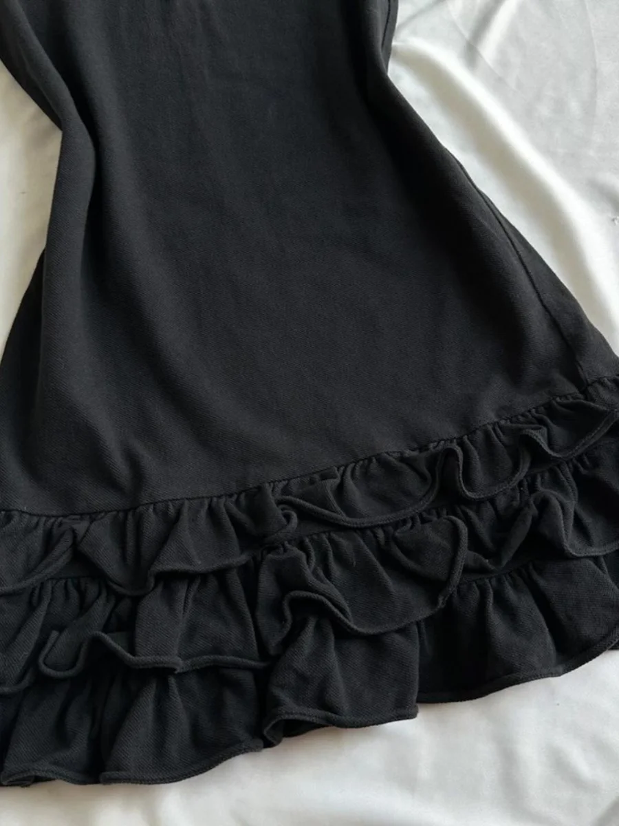 Original Bla Collar ort Sve Dr College Sle American Retro Vintage Kleidung Hohe Taille A-Linie Baumwolle Sommer D...