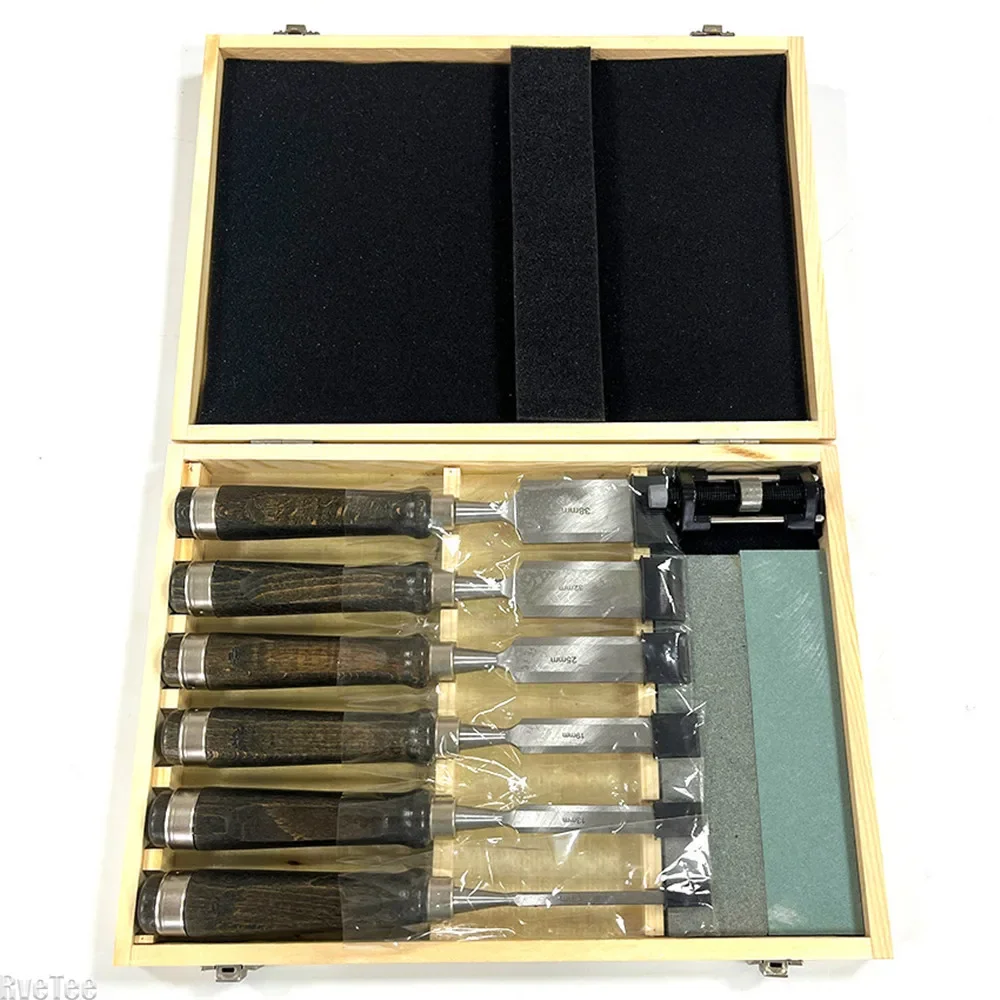 8PCS Black Walnut Handled Wood Chisel Set Wood Working Tools for  Carpenter Tools Wood Carving Tools