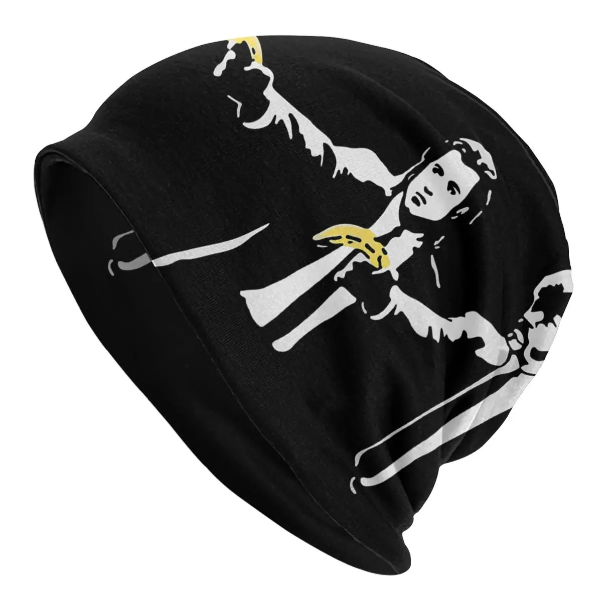 Pulp Fiction Banana Banksy Street Artist Works Unisex Bonnet Thin Hip Hop Double Layer Thin Hats For Men Women