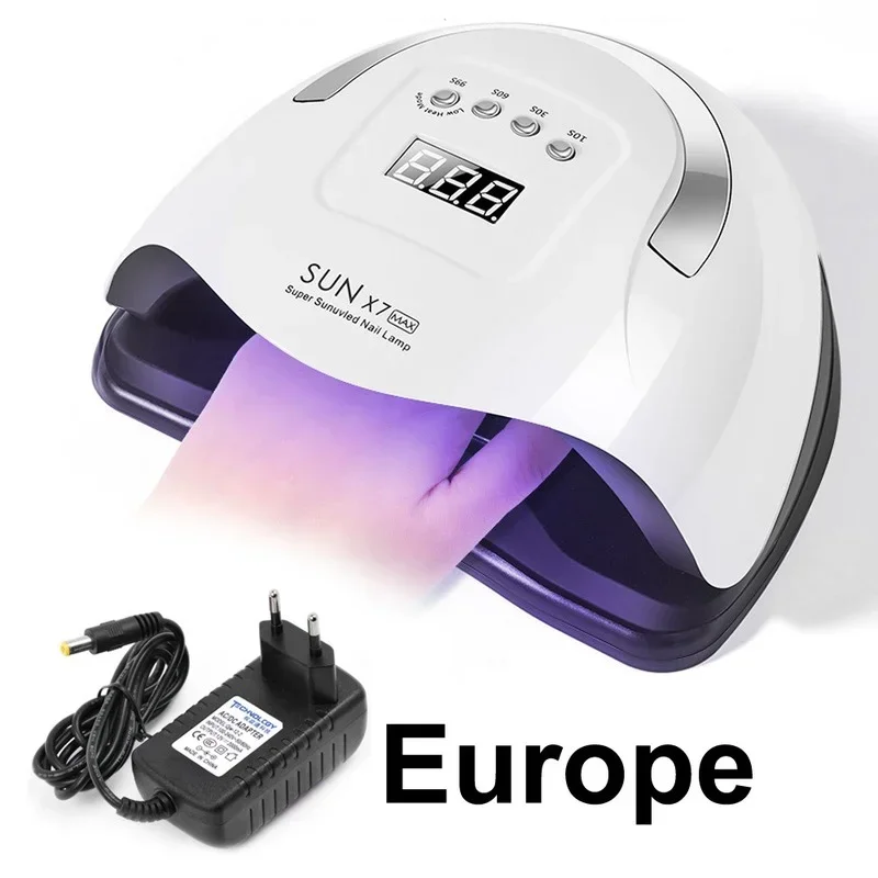 UV LED-lamp voor manicure, nageldroger voor het uitharden van UV-gel, 180W nagelgereedschap met sensor LCD-scherm