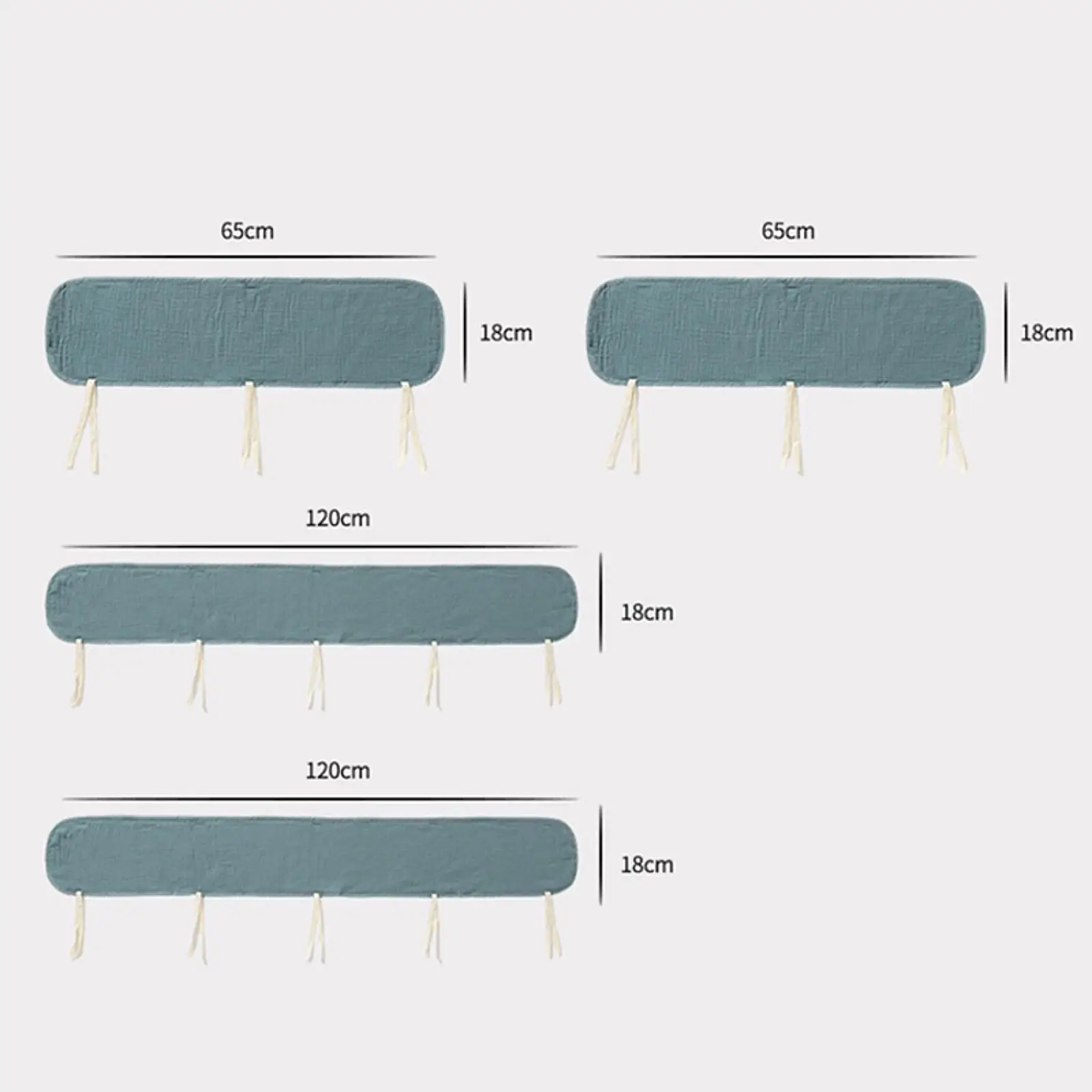 4x capas de trilho de cama de bebê respirável acessório de berçário algodão berço proteção envoltório borda pára-choques de cama para recém-nascidos crianças