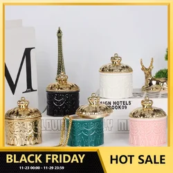 Ceramic Candle Jars with Lid Empty Glass for Candle Wedding Decorations Centerpiece Cheap Candle Container Wholesaler