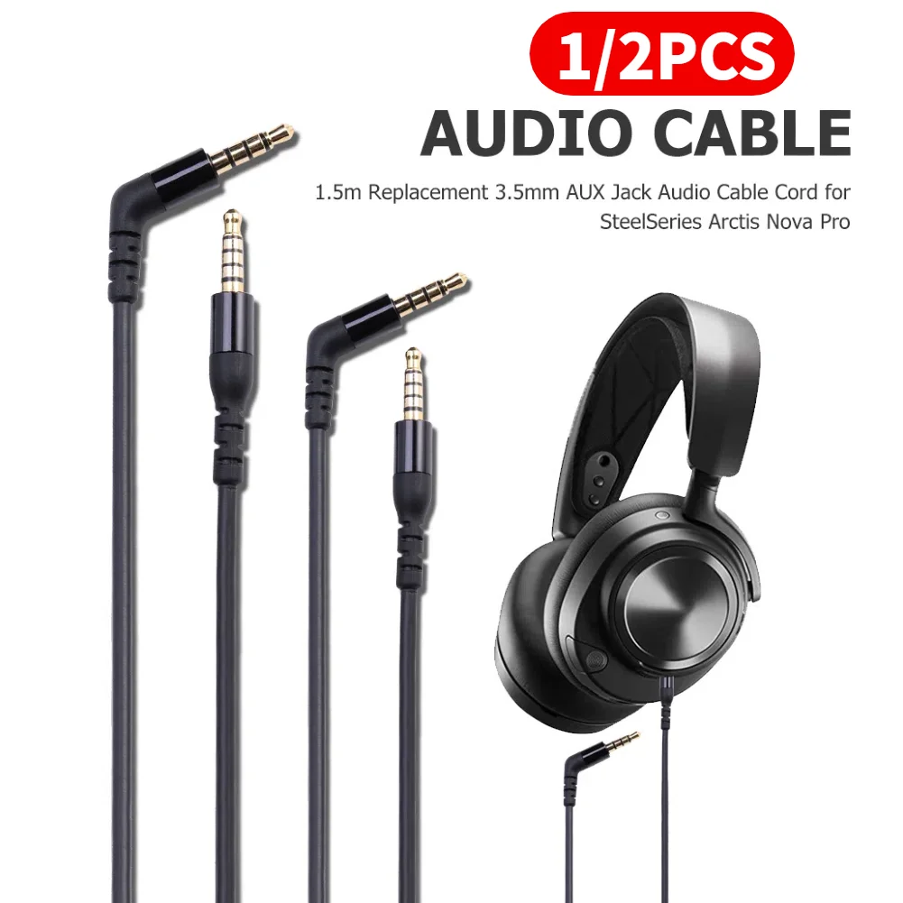 3.5mm AUX Jack Audio Cable Adapter 1.5m Audio Cable Cord Accessories Headphones Cord for SteelSeries Arctis Nova Pro