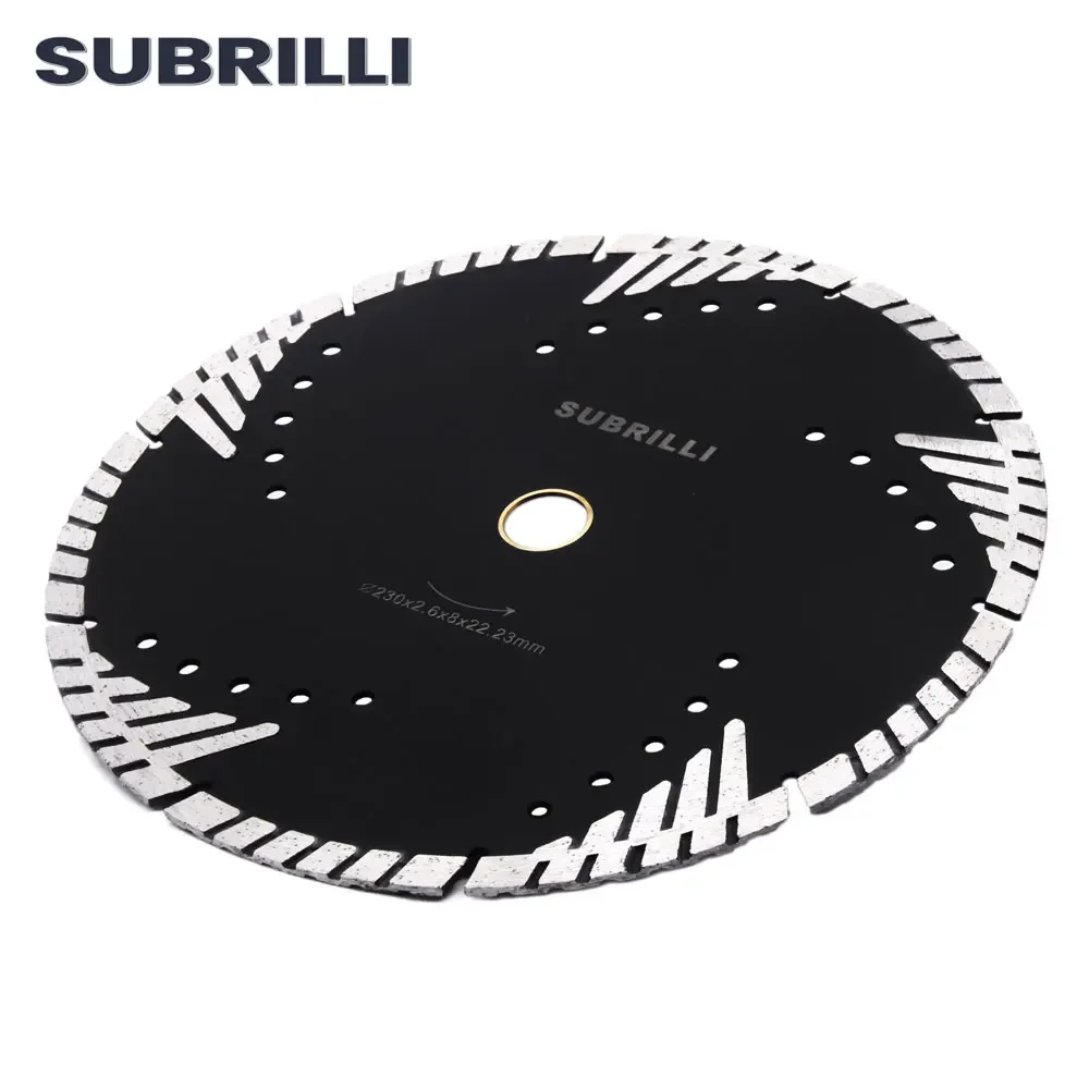 SUBRILLI 180mm Hot Pressed Diamond Turbo Zaagblad Met Schuine Bescherming Tanden 7 "Diamantdoorslijpschijf Voor Steen beton