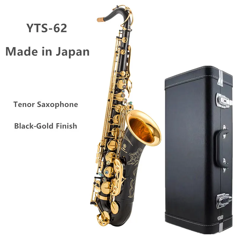 YTS‑62 Tenor Saxophone B‑flat Black‑Gold Finish Made in Japan For Professional Performance With Carrying Accessories