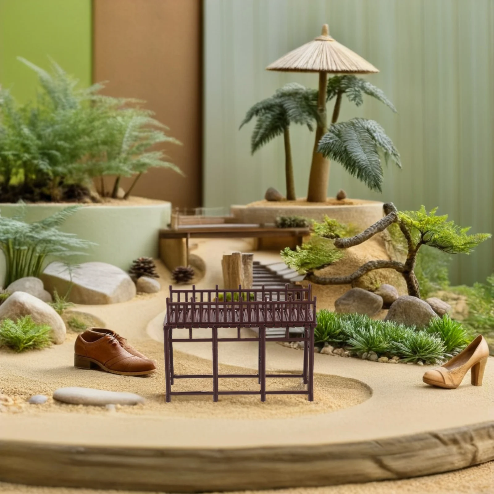 

Mini Plastic Chinese Garden Bridge Classic Ancient Architecture Garden Pathway Bridge Decorative Bonsai Terrarium Accessory