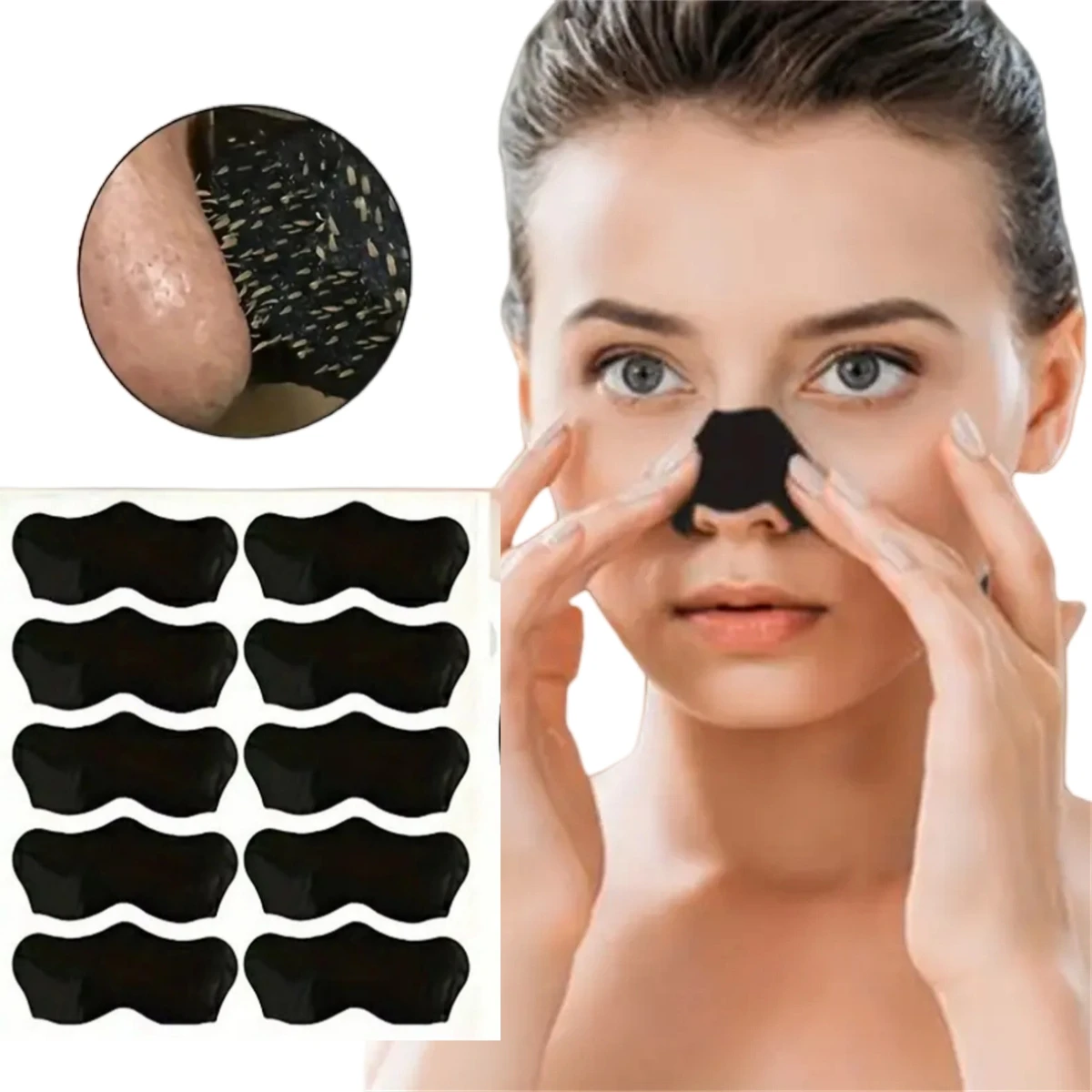 10/20/50/100 Pcs 코 스트립 블랙 헤드 코 블랙 헤드 리무버 패치 페이셜 클리닝 블랙 헤드 제거 도구 블랙 헤드를 당겨내십시오