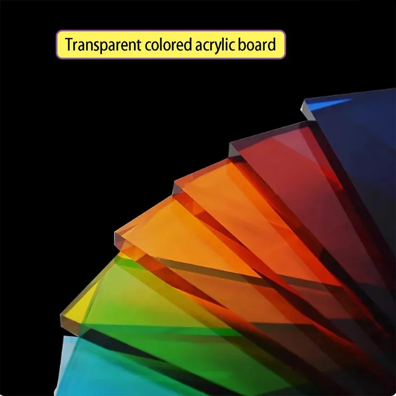 3-10mm Thick Colorful Translucent Acrylic Board Decoration DIY Material 100x100 200x200 300x300mm A4 Size Panel