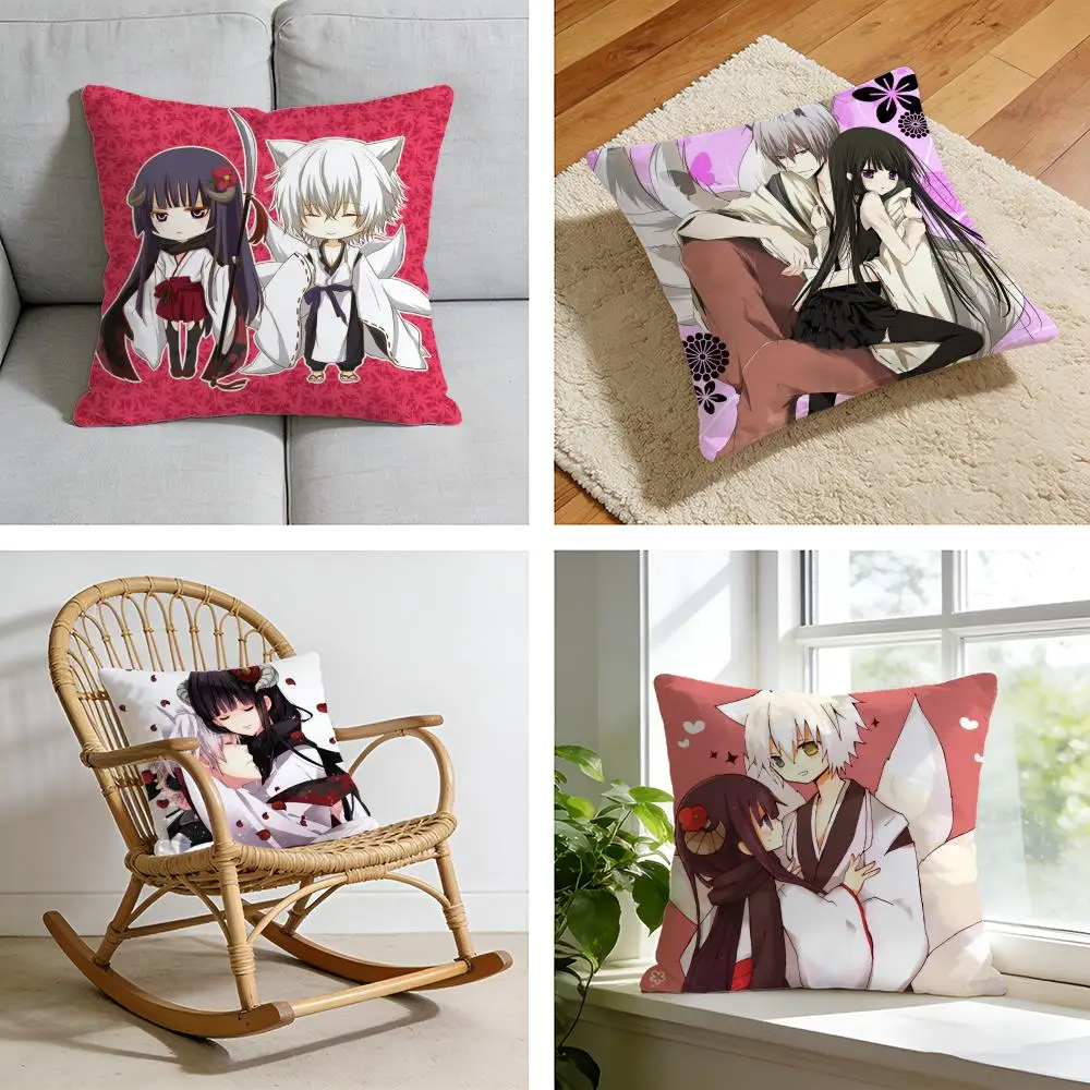 Funda de cojín de felpa corta con diseño de anime japonés Inu x Boku SS, funda de almohada para cama, sofá, coche, lavable