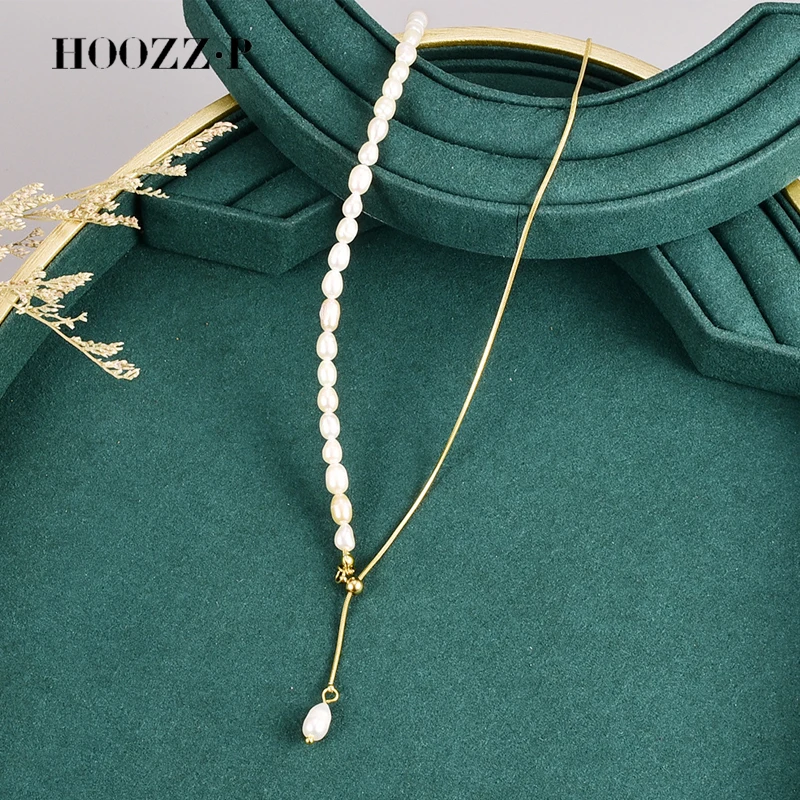 

Natural Baroque Pearl Necklace Pendant Stainless Steel Chain Gold Plated Fashion Jewelry Adjustable Neck For Woman'S Contracted