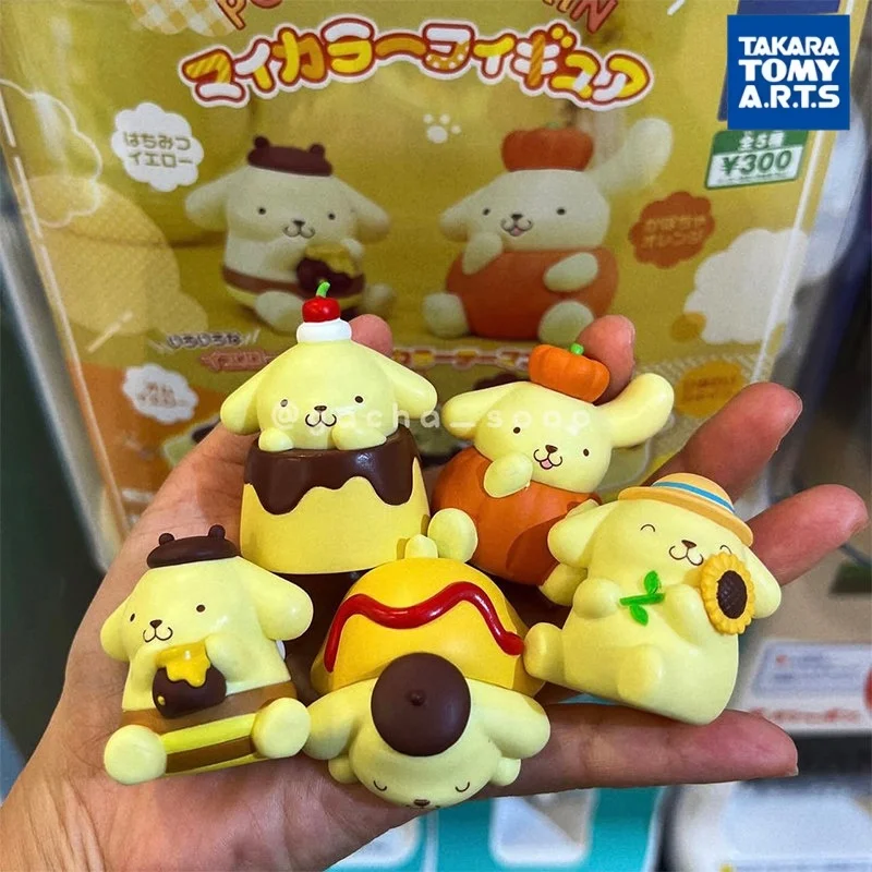 

Takara Tomy Arts Pompompurin Gashapon Figurine Sanrio Daily Food Theme Honey Pudding Desktop Decorative Collection Ornament