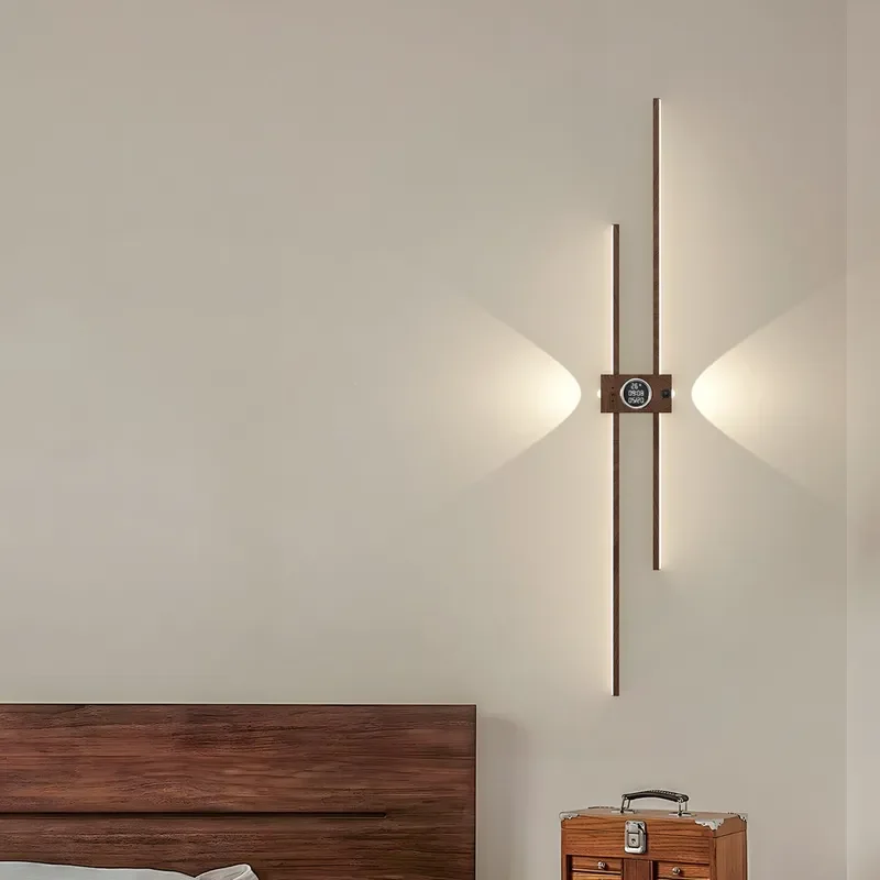 Minimalist Bedside Wall Lamp with Switch Timer Bluetooth Audio Italian High End Living Room Background Ambient Light