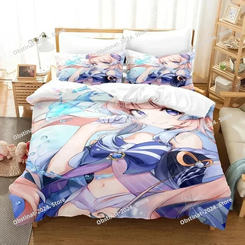 Anime Genshin Impact Sangonomiya Kokomi Bedding Set Duvet Cover Bed Set Quilt Cover Pillowcase Comforter king Queen Size