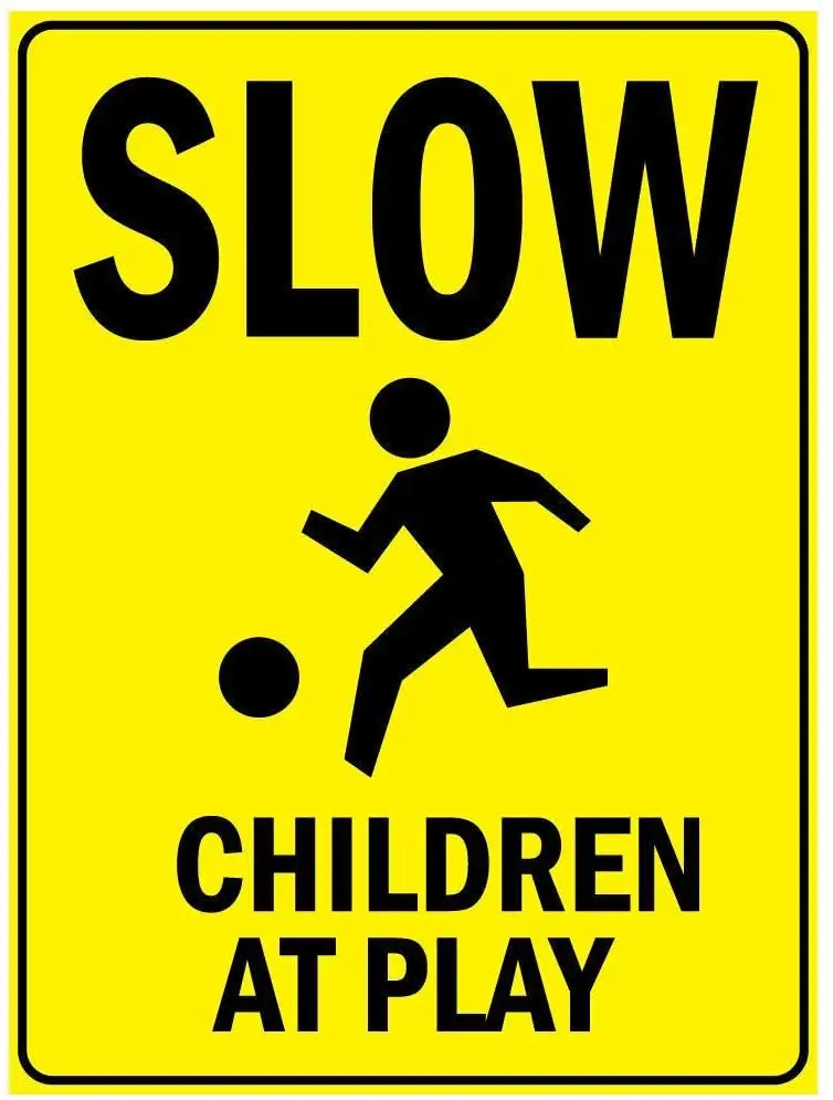 Slow Children at Play with Poster Funny Art Decor Vintage Aluminum Retro Metal Tin Sign Painting Decorative Signs