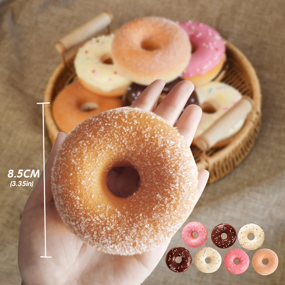 Picture 7: 8.5cm Realistic Fake Donut Decor - Artificial Sweet Display Model for Bakery Window, Photography Props, Kids Toy & Home Ornament