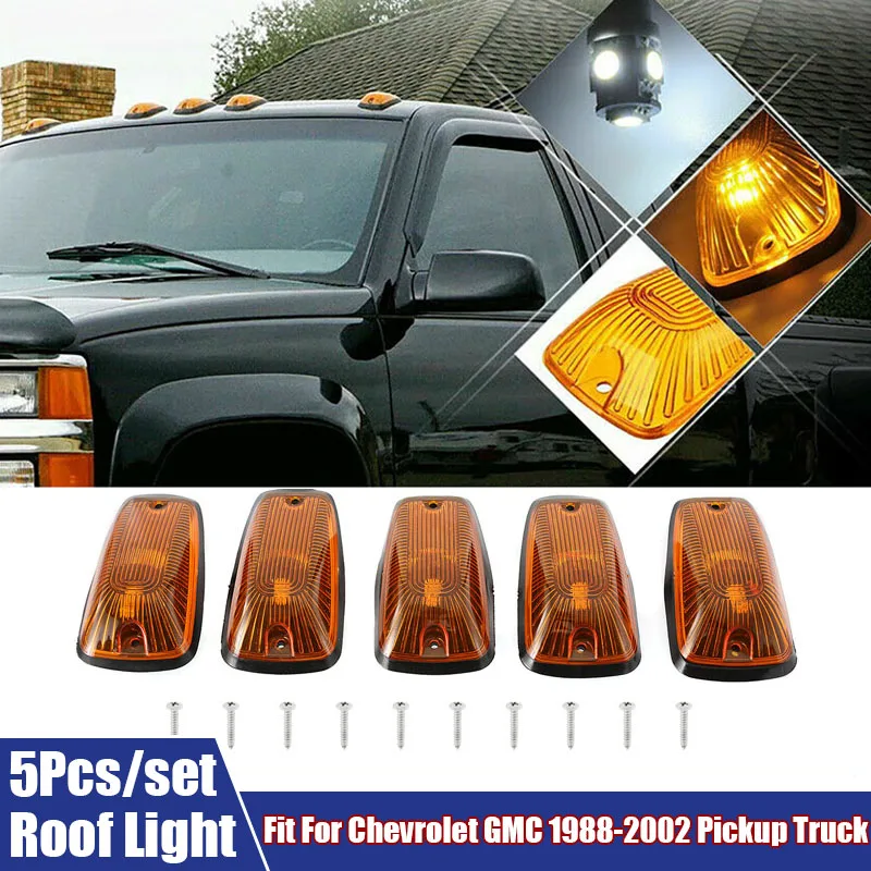 

5Pcs/set LED Car Cab Roof Top Marker Running Lights With Bulbs Harness and Screws for Chevrolet GMC 1988-2002 Car Accessories