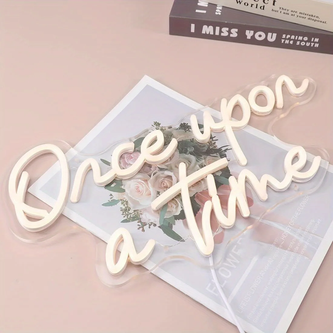Once Upon A Time Neon Sign LED Neon Light Wall Hanging Decor Suitable for Bedroom Wedding Birthday Party Gift for Friend