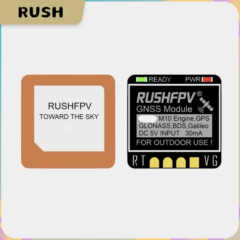 

RUSHFPV GNSS MINI M10 UBX NMEA Dual Protocol GPS Module Built-in Ceramic Antenna for RC Airplane FPV Long Range