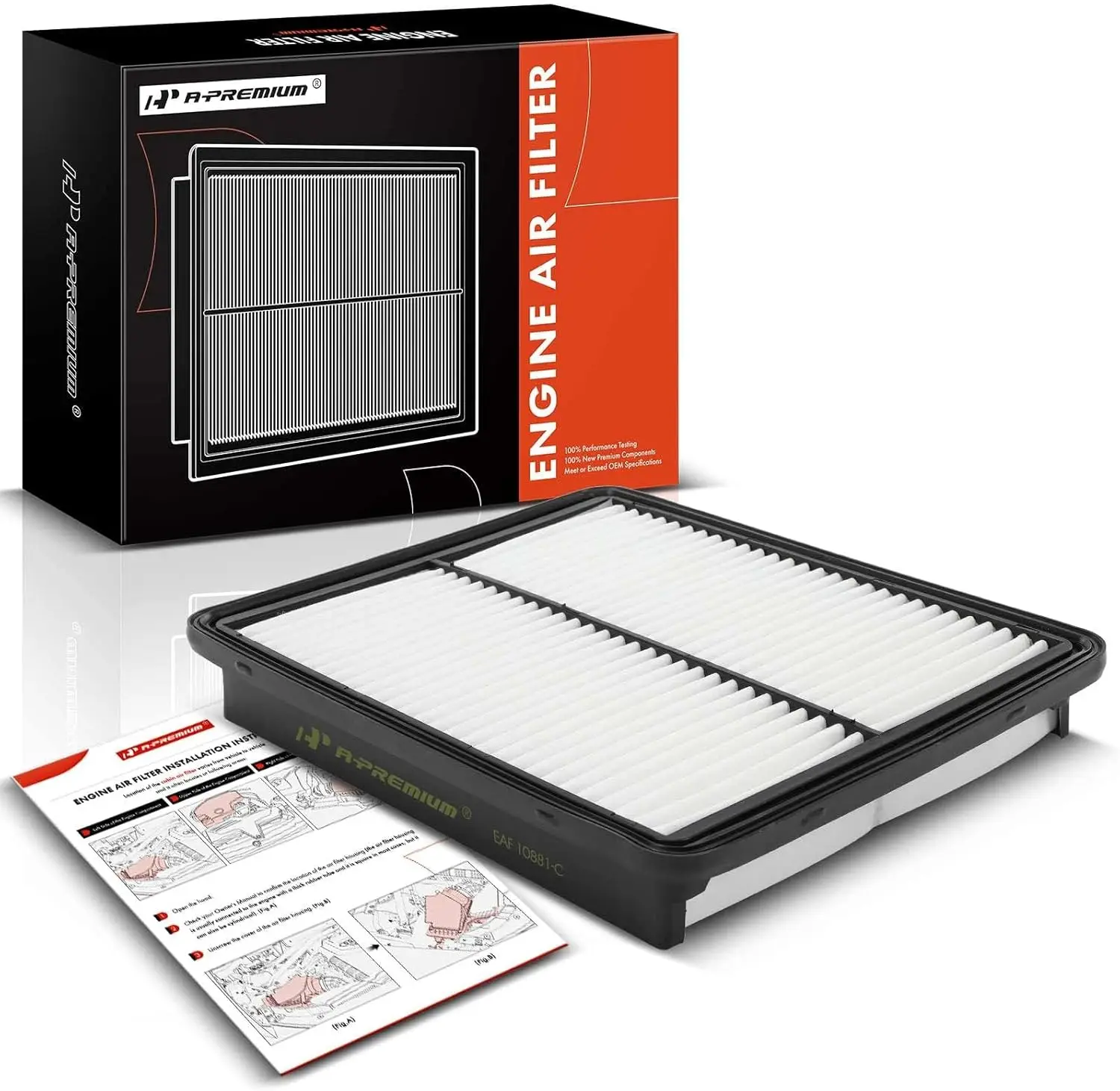 

Engine Air Filter Compatible with Hyundai & Kia - Santa Fe 2010-2012, Sonata 2011-2014, Optima 2013-2015, Sorento 2011-2013, Aze