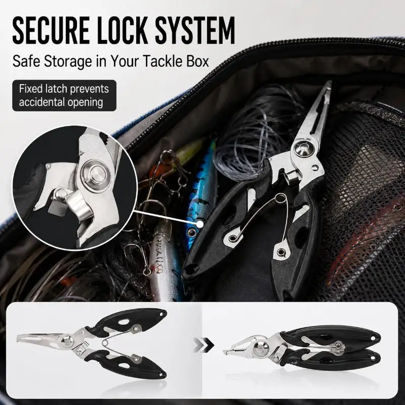 Mini Stainless Steel Fishing Pliers Rust Resistant Coating Lightweight Hook Remover for Outdoor Saltwater Fishing Activities
