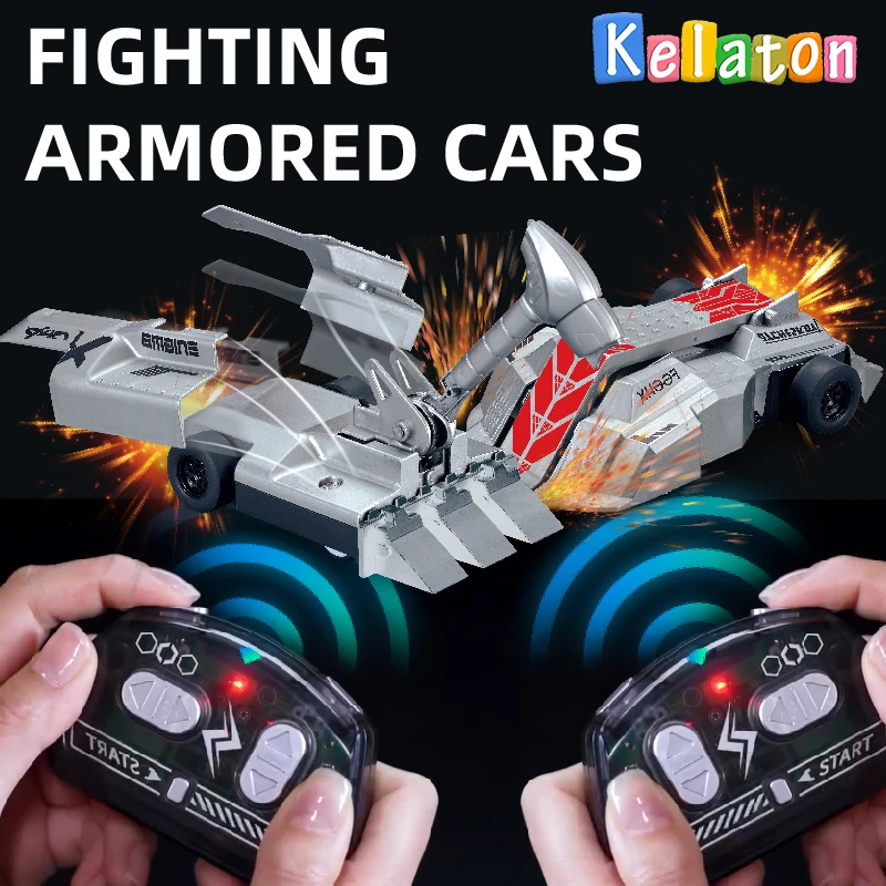 2.4G Double Combat Remote Control Armored Car Bumper Car Remote Control Gladiator Battle Toy Car Parent-child Halloween Gift