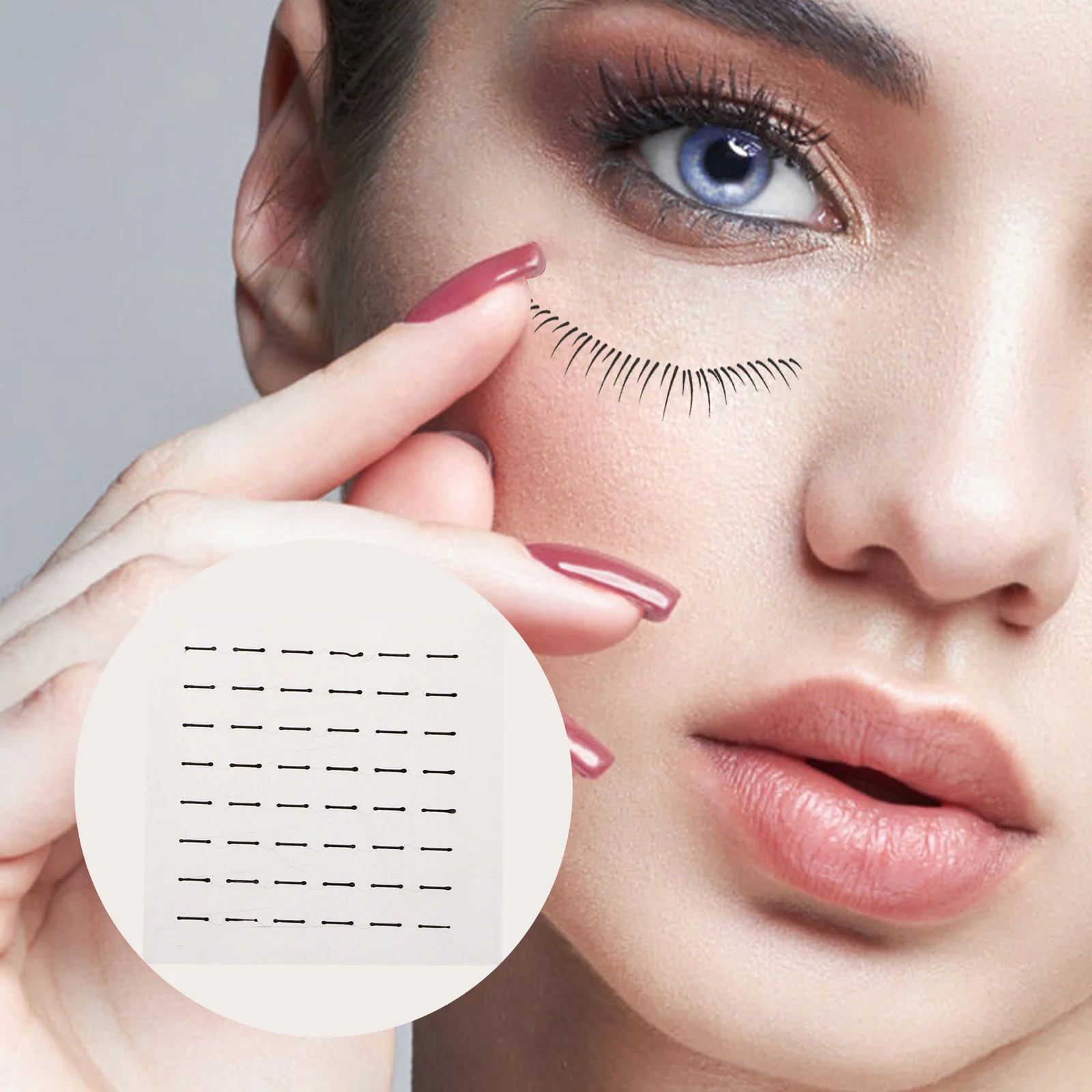 

Reusable Self-Adhesive Eyelash Strips Splashproof Sweatproof Faux Eyelash Glue 6mm Natural Look Lash Supplies Applicator